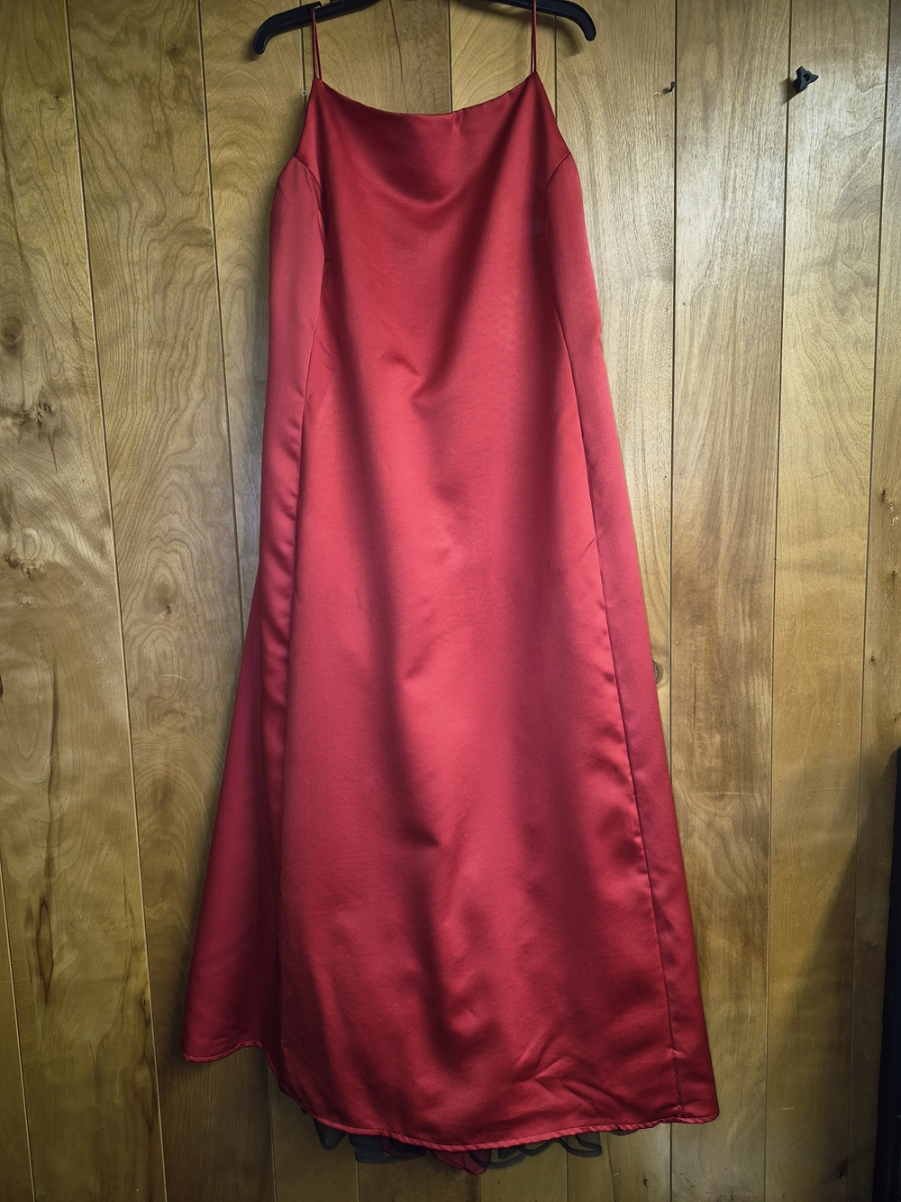 Urban Girl Nites Red Satin Maxi Slip Skirt